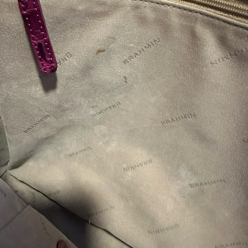 Brahmin pink crocodile expandable shoulder bag tote - Picture 12 of 12